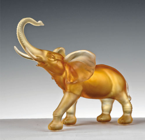 111 Molten glass elephant - Eléphant en pâte de verre "Cristal de Paris"